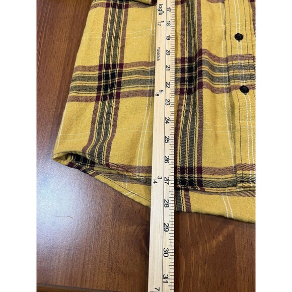 Sun Diego Shirt Mens Medium Yellow Plaid Flannel Long Sleeve Button Up‎ Casual - Picture 7 of 9